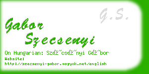 gabor szecsenyi business card